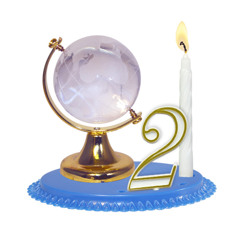 Somptueux Porte-bougies Globe de verre pour anniversaire de voyageur